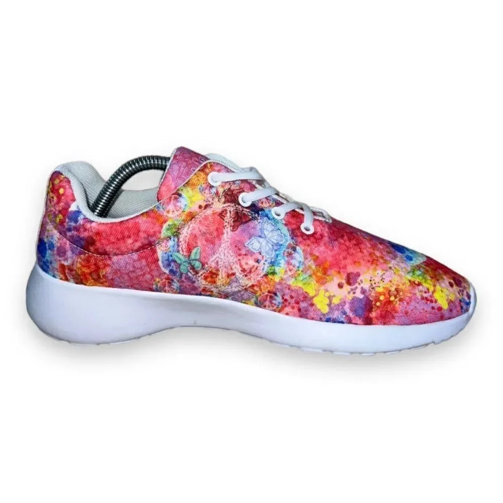 Yes‎ We Vibe Peace and Butterflies Pink Women's 9.5